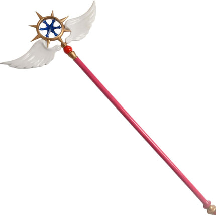 Monenjoyカードキャプターさくら 魔法の杖 封印の杖 透明感 星の杖 85cm クリアカード 魔法少女 道具 武器 魔法の杖 ステッキ 可愛い 樹脂 コスプレ道具 撮影道具 おもちゃ 手遊び ハロウィン コスプレ 武器 道具 用具 ハロウィン イベント - Monenjoy