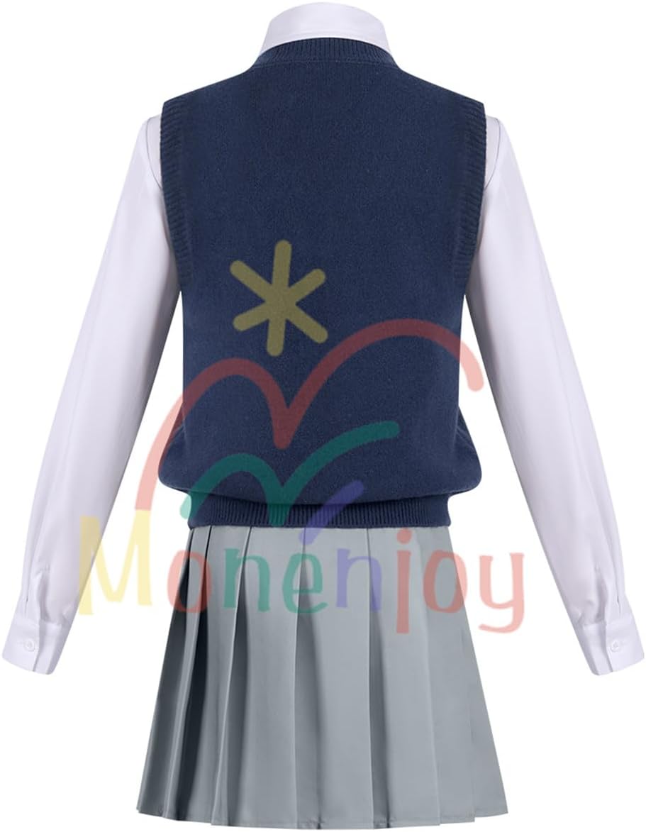 Monenjoy 2.5次元の誘惑 にごリリ 天乃リリサ コスチューム JK服 高校服 ユニフォーム コスプレ衣装 髪飾り付 cosplay ハロウィン クリスマス 仮装 イベント スカート - Monenjoy