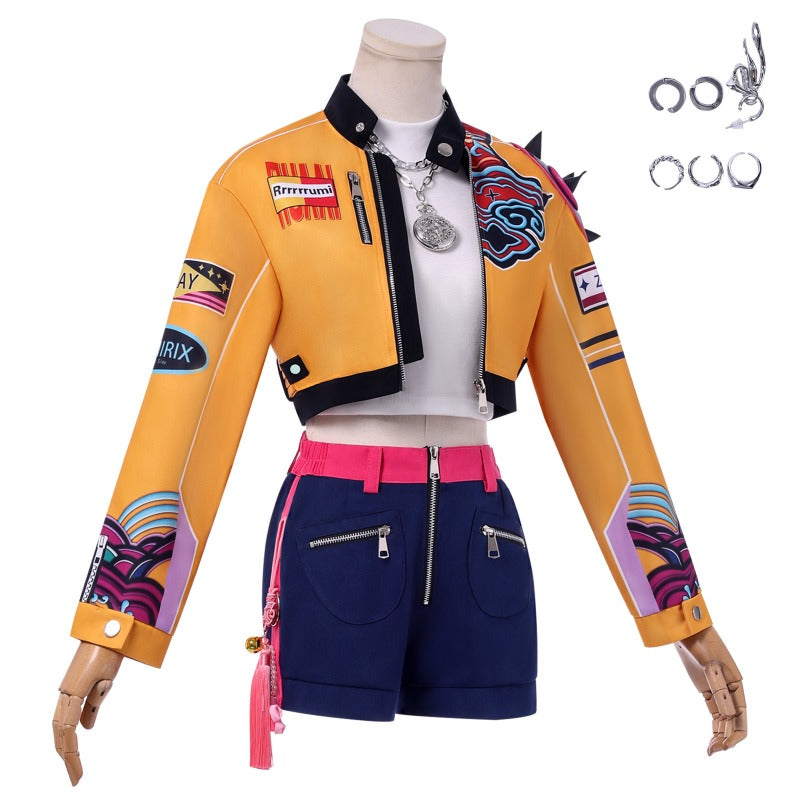 Monenjoy Anime Movie KPOP Girls! Demon Hunters Rumi Zoe Korean Style Cosplay Costume KPOP Superstar 