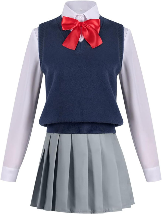 Monenjoy 2.5次元の誘惑 にごリリ 天乃リリサ コスチューム JK服 高校服 ユニフォーム コスプレ衣装 髪飾り付 cosplay ハロウィン クリスマス 仮装 イベント スカート - Monenjoy