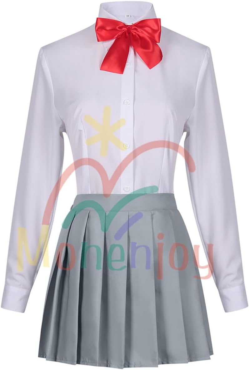 Monenjoy 2.5次元の誘惑 にごリリ 天乃リリサ コスチューム JK服 高校服 ユニフォーム コスプレ衣装 髪飾り付 cosplay ハロウィン クリスマス 仮装 イベント スカート - Monenjoy