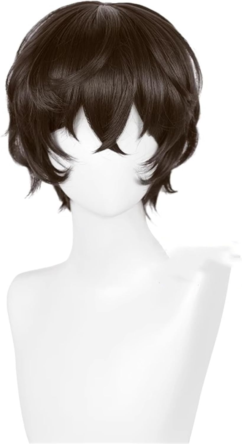 Monenjoy文豪ストレイドッグス 太宰治 ウィッグ 文ス 30cm コスプレ ウィッグ 自然 つけ毛 - Monenjoy