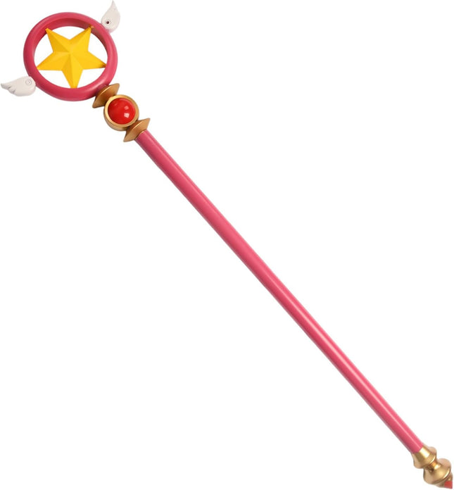 Monenjoyカードキャプターさくら 魔法の杖 封印の杖 透明感 星の杖 85cm クリアカード 魔法少女 道具 武器 魔法の杖 ステッキ 可愛い 樹脂 コスプレ道具 撮影道具 おもちゃ 手遊び ハロウィン コスプレ 武器 道具 用具 ハロウィン イベント - Monenjoy