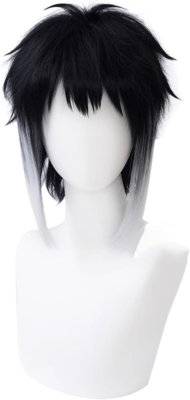 Monenjoy 文豪ストレイドッグス 芥川龍之介 ウィッグ 30cm 文スト 公演 コスプレ 衣装 舞台 ウィッグ ロング 自然 つけ毛 ルーズ メッシュ 耐熱 自然 グラデーション フルウィッグ バレない セミロング ミディアム ハロウィン ハイトーンカラー - Monenjoy