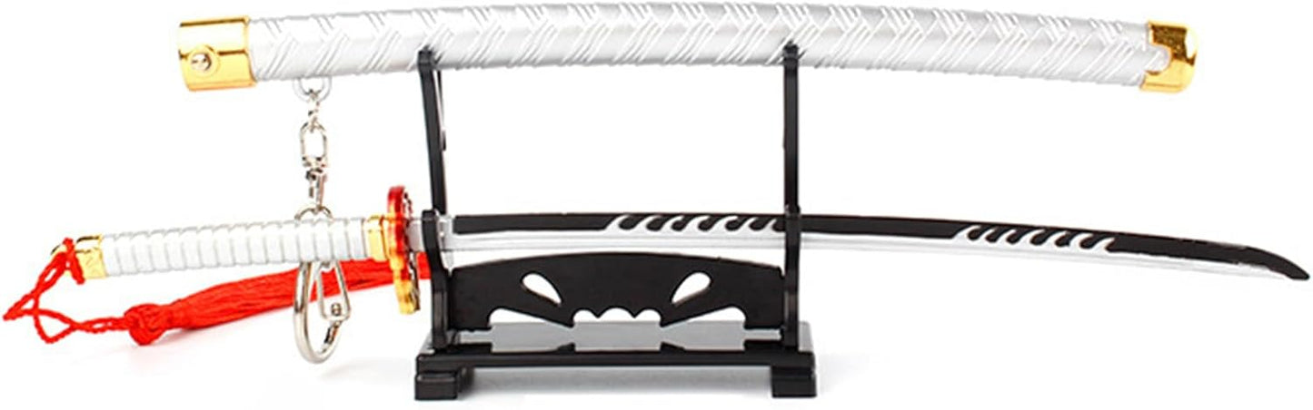 Monenjoy ミニ武器 鬼滅の刃　胡蝶 しのぶ 22cm 押して弾むキーホルダー 未開刃 おもちゃ 合金 レプリカ メタル製 キーホルダーアクセサリー キーリング キーチェーン 小物 雑貨 手遊び 卓上装備品 フィギュア武器 - Monenjoy