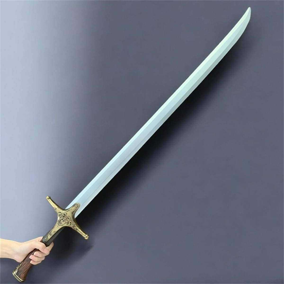 Monenjoy ウィッチャー3 ワイルドハント 西洋剣 105cm ウレタン樹脂製 片手剣 レプリカ武器 PU製 銀の剣 手作り 撮影道具 ヒーロー 戦士 仮装 パーティーグッズ コスプレグッズ 手遊び コスプレ小物 ソード コスプレ道具 イベント おもちゃ ハロウィン（単品） - Monenjoy