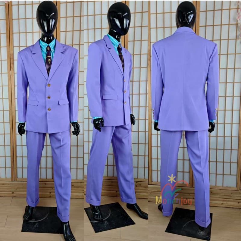Monenjoy　ジョジョの奇妙な冒険　第4部　吉良吉影　コスプレ　制服　ユニフォーム　スーツセット　ダイヤモンドは砕けない　コスチューム　イベント　紫色　オーダーメイド可能