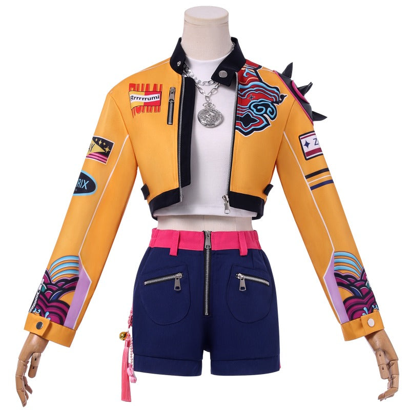 Monenjoy Anime Movie KPOP Girls! Demon Hunters Rumi Zoe Korean Style Cosplay Costume KPOP Superstar 