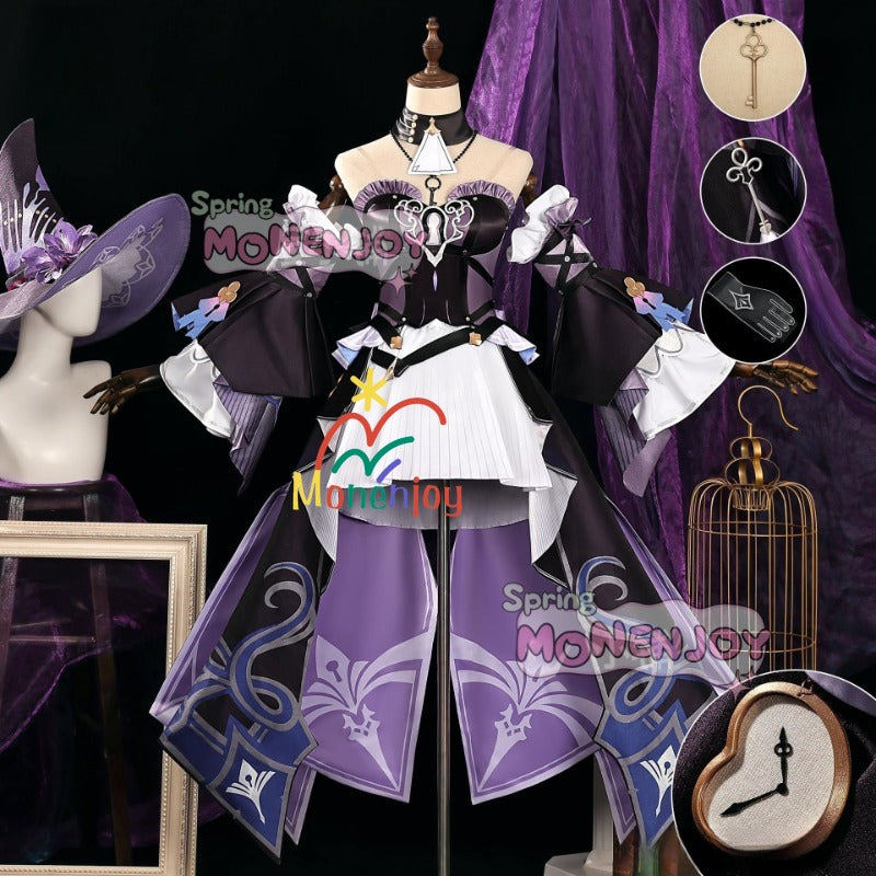 Monenjoy　崩壊スターレイル　マダムヘルタ　コスプレ衣装　洋服　ワンピース　3d樹脂製アクセサリー　コスチュームGS1204 - Monenjoy