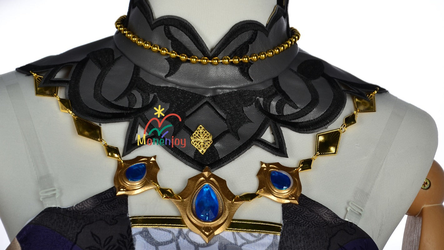 原神ナヴィア コスプレ衣装　立体3d樹脂装飾＋帽子付属　高弾性マットレザー採用｜MONENJOY   - Monenjoy