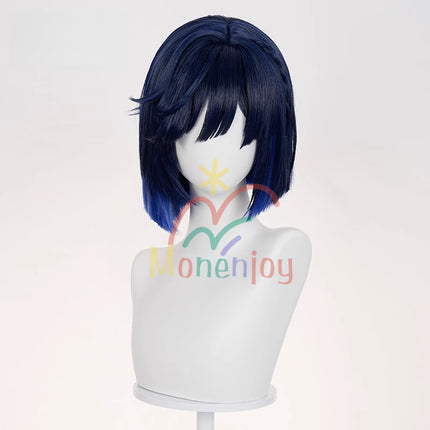 Monenjoy Genshin Impact Yelan Cosplay Wig, วิกผมชุดใหม่ของ Yelan "Tranquil Feast", 37 ซม., งานอีเวนต์ 