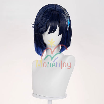 Monenjoy Genshin Impact Yelan Cosplay Wig, วิกผมชุดใหม่ของ Yelan "Tranquil Feast", 37 ซม., งานอีเวนต์ 