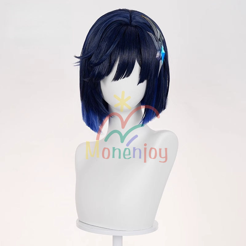 Monenjoy 原神 イェラン コスプレウィッグ　 夜蘭の新コスチューム「静謐の饗宴」 カツラ　37cm　イベント　