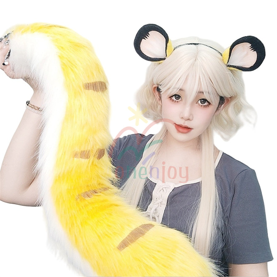 Monenjoy Zenless Zone Zero Chi Fufu Tiger ears Tail Fox ears Tachibana Fukufuku Headband Animal ears Fluffy Ear cosplay Cosplay hair wear Cute Moe goods Cat ears Fox ears Cosplay tools Accessories 