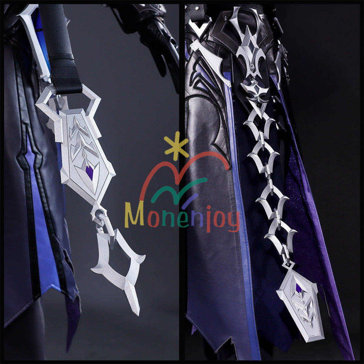 Monenjoy　原神 フリンズ コスプレ　発光神の目　シューズカバー付　ライト付　金属製パーツ　豪華生地＋刺繍柄 Monenjoy