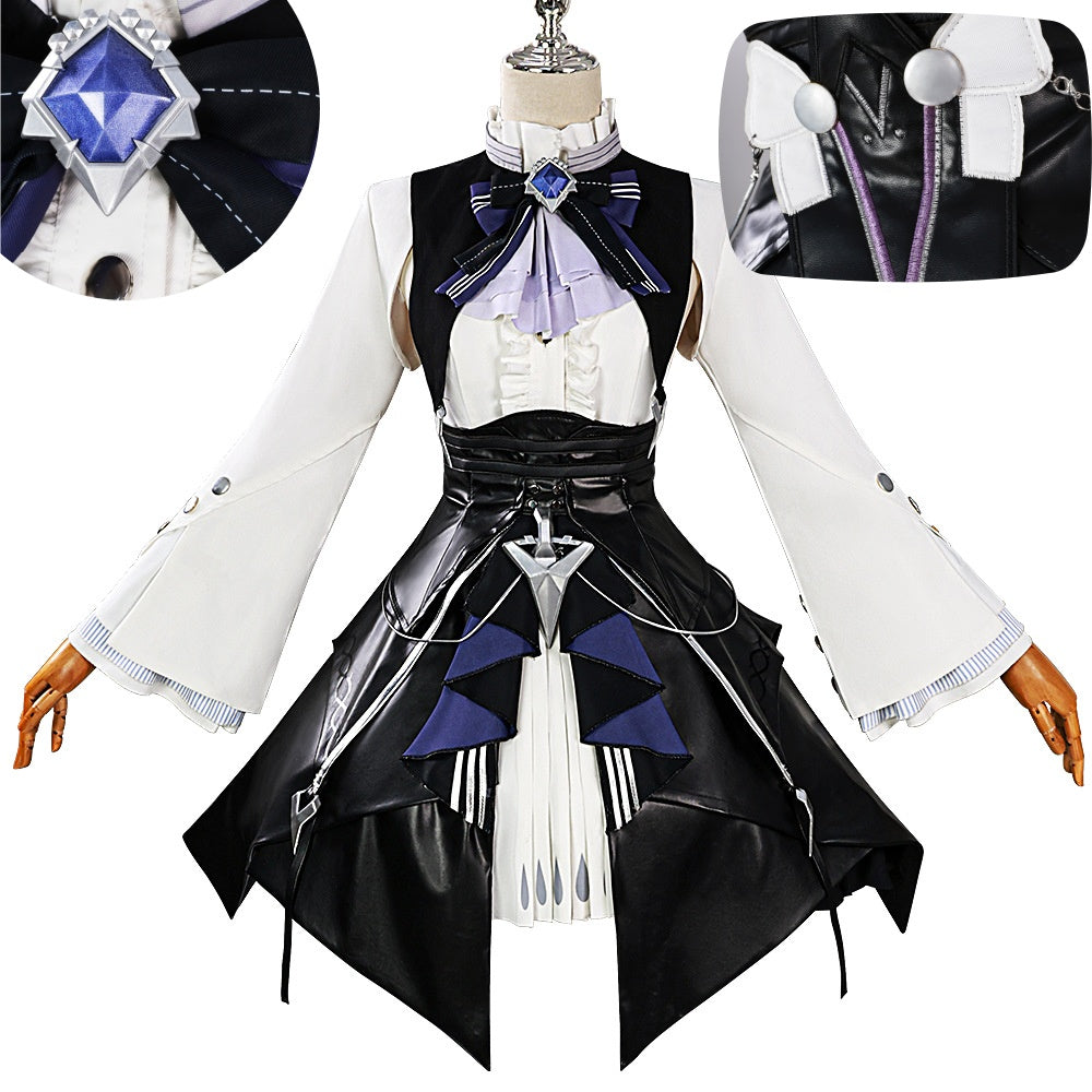 Monenjoy　ゼンレスゾーンゼロ　ZZZ ビビアン ヴィヴィアン 礼服　モッキンバード　3D樹脂アクセサリー　ワンピース　コスプレ衣装　ウィッグ追加 - Monenjoy