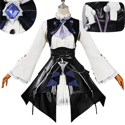 Monenjoy　ゼンレスゾーンゼロ　ZZZ ビビアン ヴィヴィアン 礼服　モッキンバード　3D樹脂アクセサリー　ワンピース　コスプレ衣装　ウィッグ追加 - Monenjoy