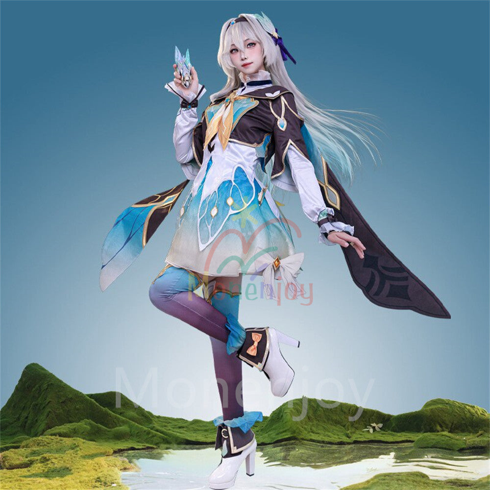 Monenjoy　崩壊スターレイル ホタル 　コスプレ衣装　Firefly 金属製パーツ　発光飾付　コスチューム　ドレス　フルセット MONENJOY