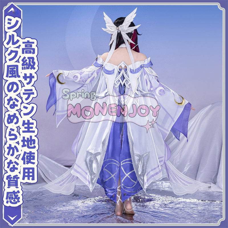 Monenjoy 原神 コロンビーナ 少女　コスチューム コスプレ衣装　　髪飾り＋アイマスク付　3ｄ樹脂製パーツ 執行官 月の少女 Damselette Columbina コスプレ衣装
