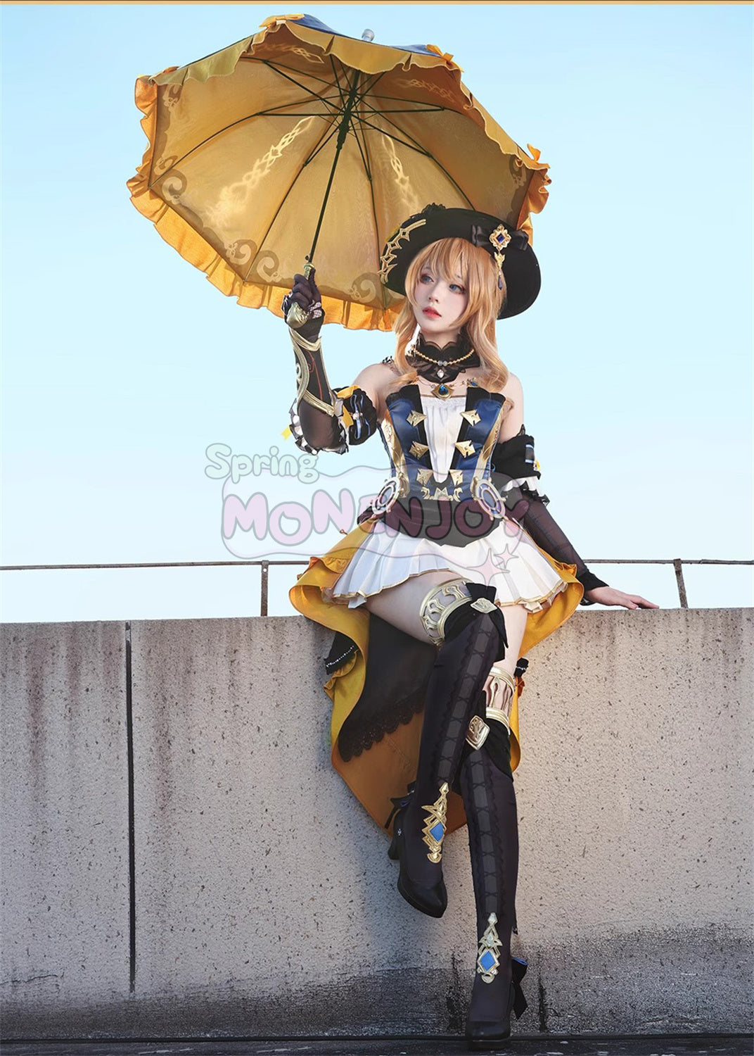Monenjoy 原神　ナヴィア　コスプレ衣装　 金属製パーツ　神の目　Navia　棘薔薇の会の現会長　イベント　コスチュームGS1222 - Monenjoy