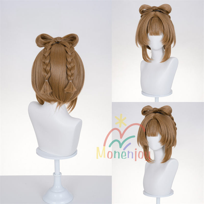 Monenjoy 原神　ヨォーヨ　カツラ　36cm　 新年会　コスプレ　イベント　ウィッグ　鬘　道具　アクセサリー