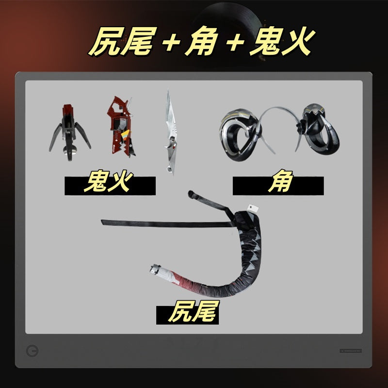 Monenjoy　ゼンレスゾーンゼロ　オルペウス　コスプレ衣装　鬼火　ゼンゼロ／ZZZ　イベント 鬼火+角＋尻尾追加可能　ボルス小隊　ハロウィン　