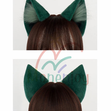 Monenjoy 薬屋のひとりごと 猫猫（マオマオ）　ふわふわ　耳飾り＋尻尾　可愛い　萌えグッズ　猫耳 きつね耳　コスプレ道具　アクセサリー　 - Monenjoy