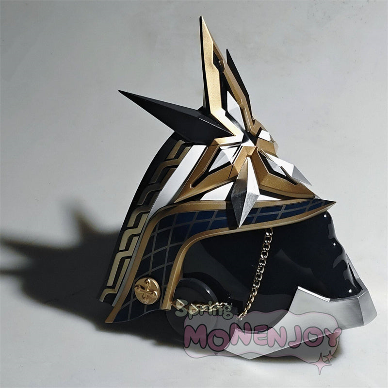 Monenjoy　原神　隊長 カピターノ ヘルメット　コスプレ道具　仮面　FRP＋アクリル製　武器モデル　ファトゥス　ファデュイ執行官　舞台道具