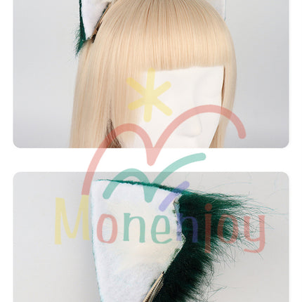 Monenjoy 原神 魈(しょう) ふわふわ　耳飾り＋尻尾　可愛い　萌えグッズ　猫耳 きつね耳　コスプレ道具　アクセサリー　 - Monenjoy