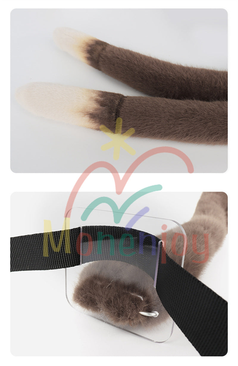 Monenjoy 原神 げんしん 綺良々 尻尾　コスプレ道具　かわいい　飾り　ふわふわ - Monenjoy