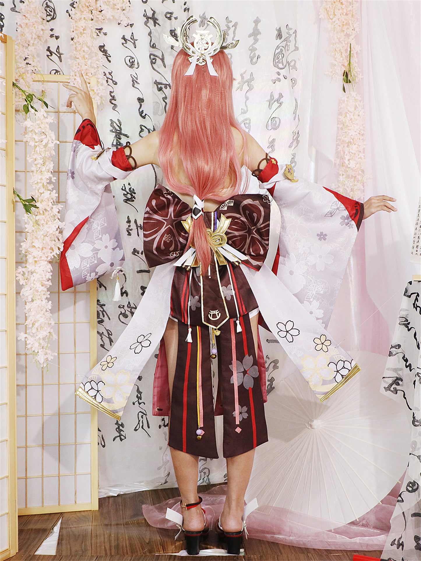 Monenjoy 原神 八重神子　コスプレ衣装　やえみこ　和服　イベント　仮装　舞台服　仮装　ハロウィン　学園祭 - Monenjoy