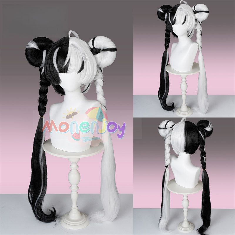 Monenjoy　ゼンゼロ ダイアリン ウィッグ　もみあげ30cm　三つ編み90cm　高温対応  クランプスの黒枝　リアル  マット仕上げ 鬘　コスプレ