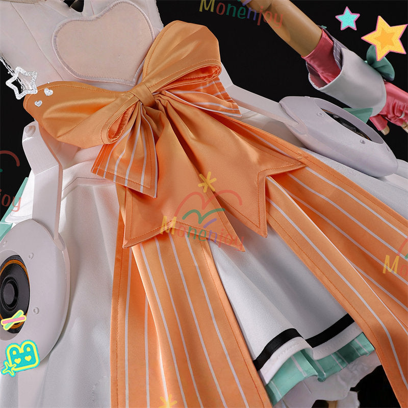 Monenjoy　ゼンゼロ アリア コスプレ衣装　ドレス　舞台服　妄想エンジェル 　ゼンゼロ／ZZZ　コスチューム　流光のアリア　仮装　天使の輪付　完全再現