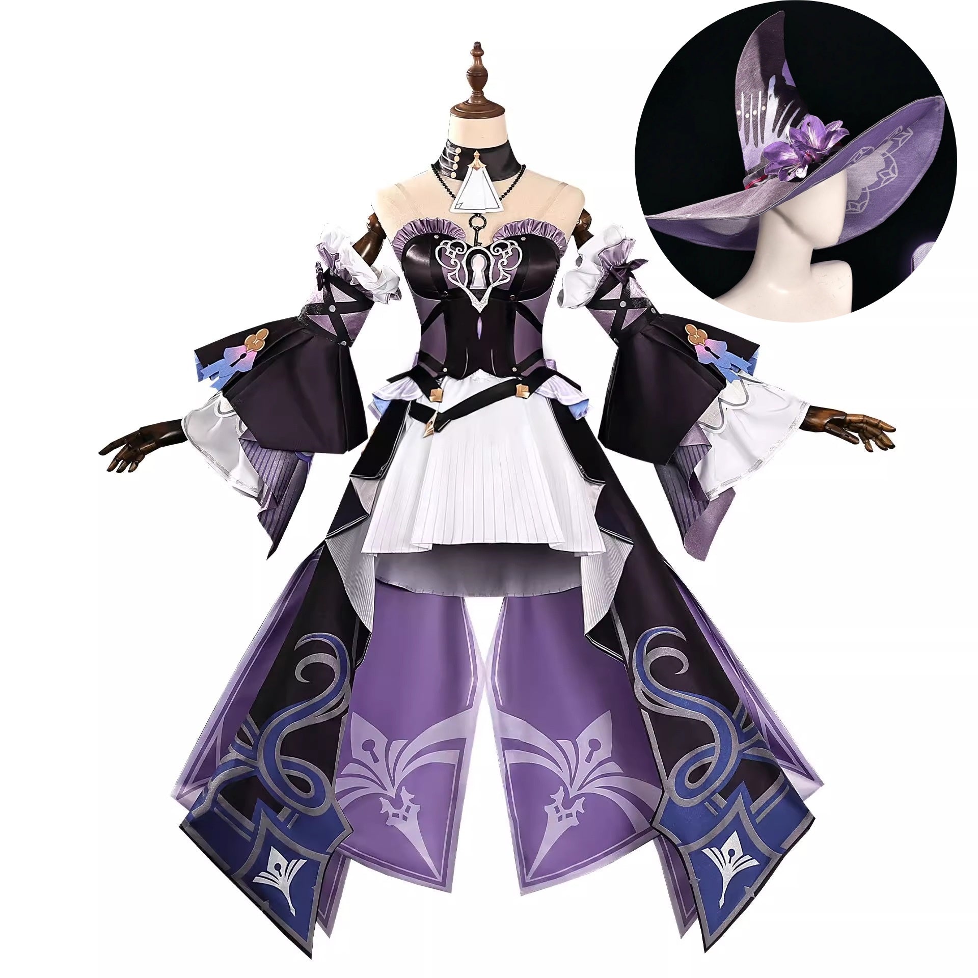 Monenjoy　崩壊スターレイル　マダムヘルタ　コスプレ衣装　洋服　ワンピース　3d樹脂製アクセサリー　コスチュームGS1204 - Monenjoy