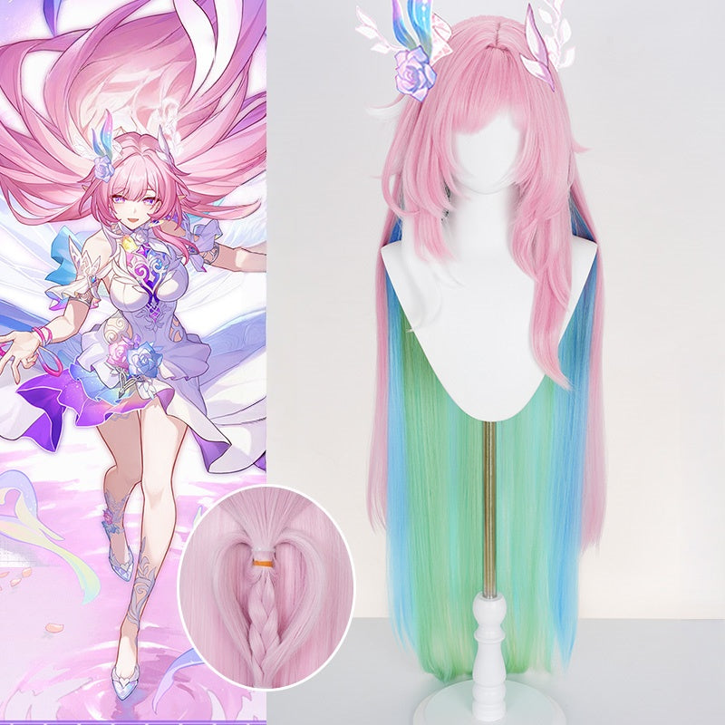 Monenjoy　崩壊スターレイル  キュレネ ウィッグ　スタレ　グラデーションカラーウィッグ　Cyrene　120cm　カラーブロックウィッグ　コスプレ道具Gswig006