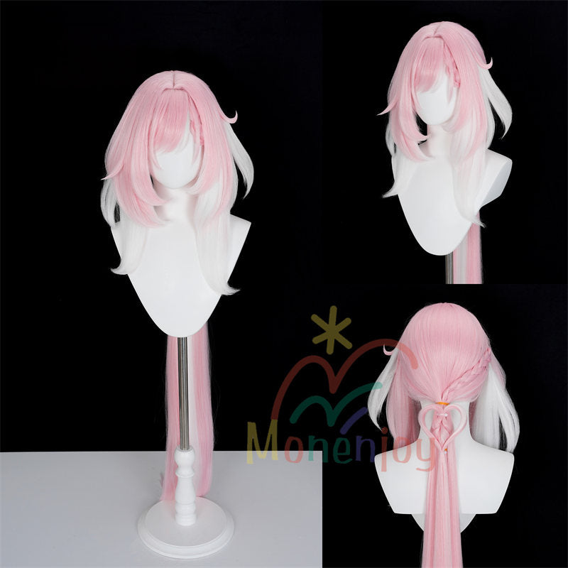 Monenjoy 崩壊3rd ハーイ愛の妖精さん エリシア ウィッグ　120cm S級キャラ コスプレ　カツラ　ピンク色　アクセサリー　鬘　gswig017