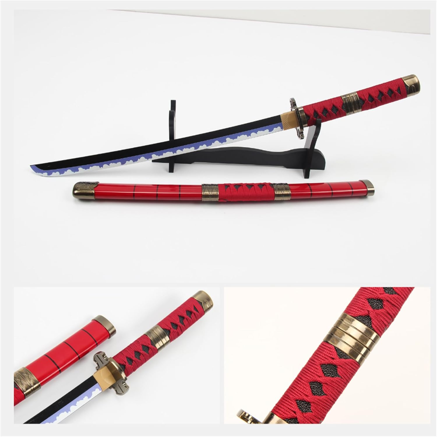 Monenjoy ONE PIECE／ワンピース 海賊狩りのゾロ 良業物 雪走 76cm 剣豪 ワノ国 三刀流剣士 武士 サムライ 武器 木 撮影 三刀流剣士 コスプレ道具 大業物21工 - Monenjoy