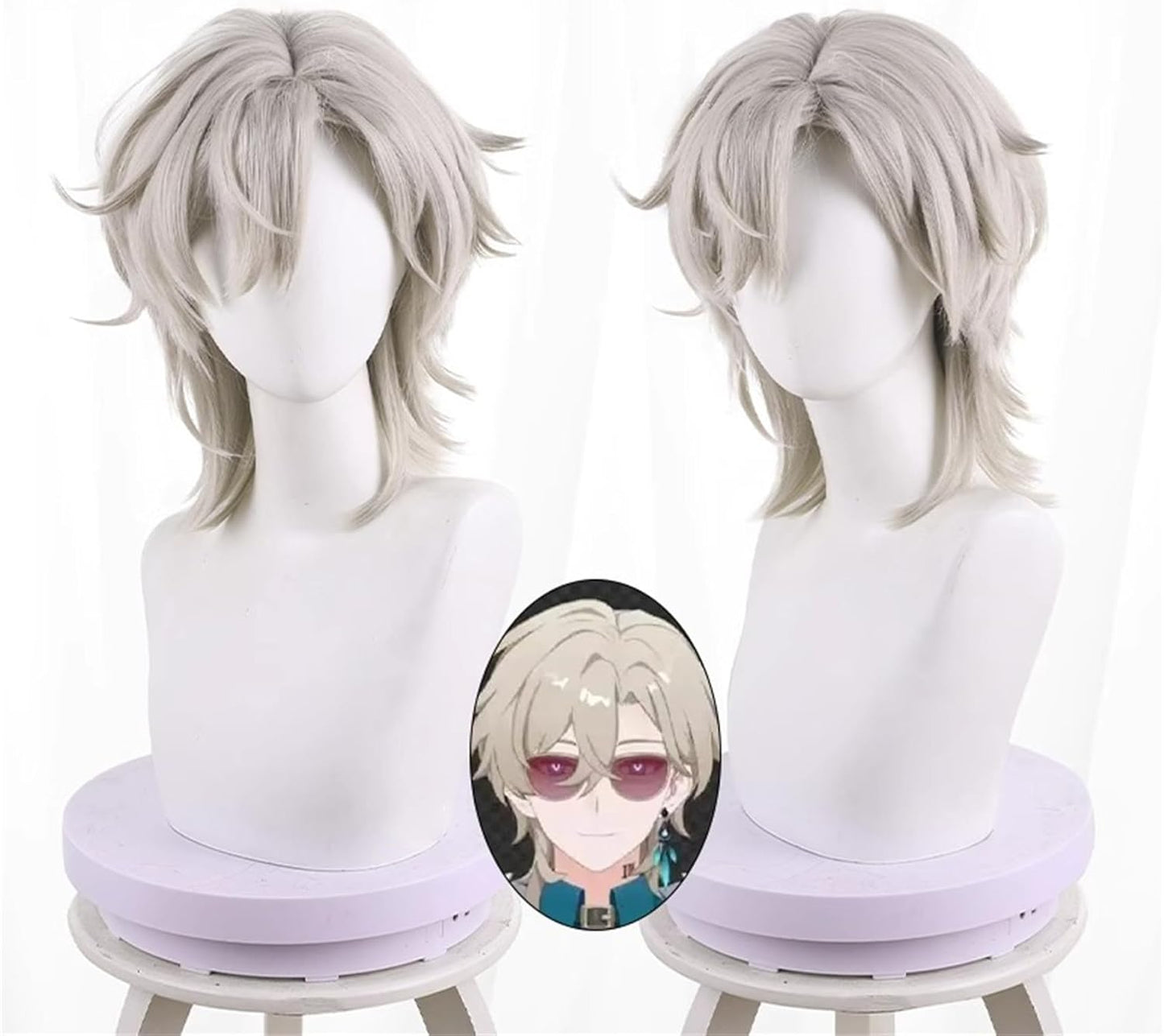 Monenjoy 崩壊スターレイル 桂乃芬 ウィッグ 80cm ロング 自然 ショート ボブ フルウィッグ ストレート ウイッグ wig かつら フルウィッグ ミディアム セミロング - Monenjoy