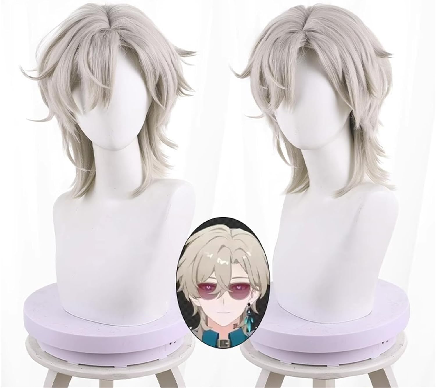 Monenjoy 崩壊スターレイル 桂乃芬 ウィッグ 80cm ロング 自然 ショート ボブ フルウィッグ ストレート ウイッグ wig かつら フルウィッグ ミディアム セミロング - Monenjoy