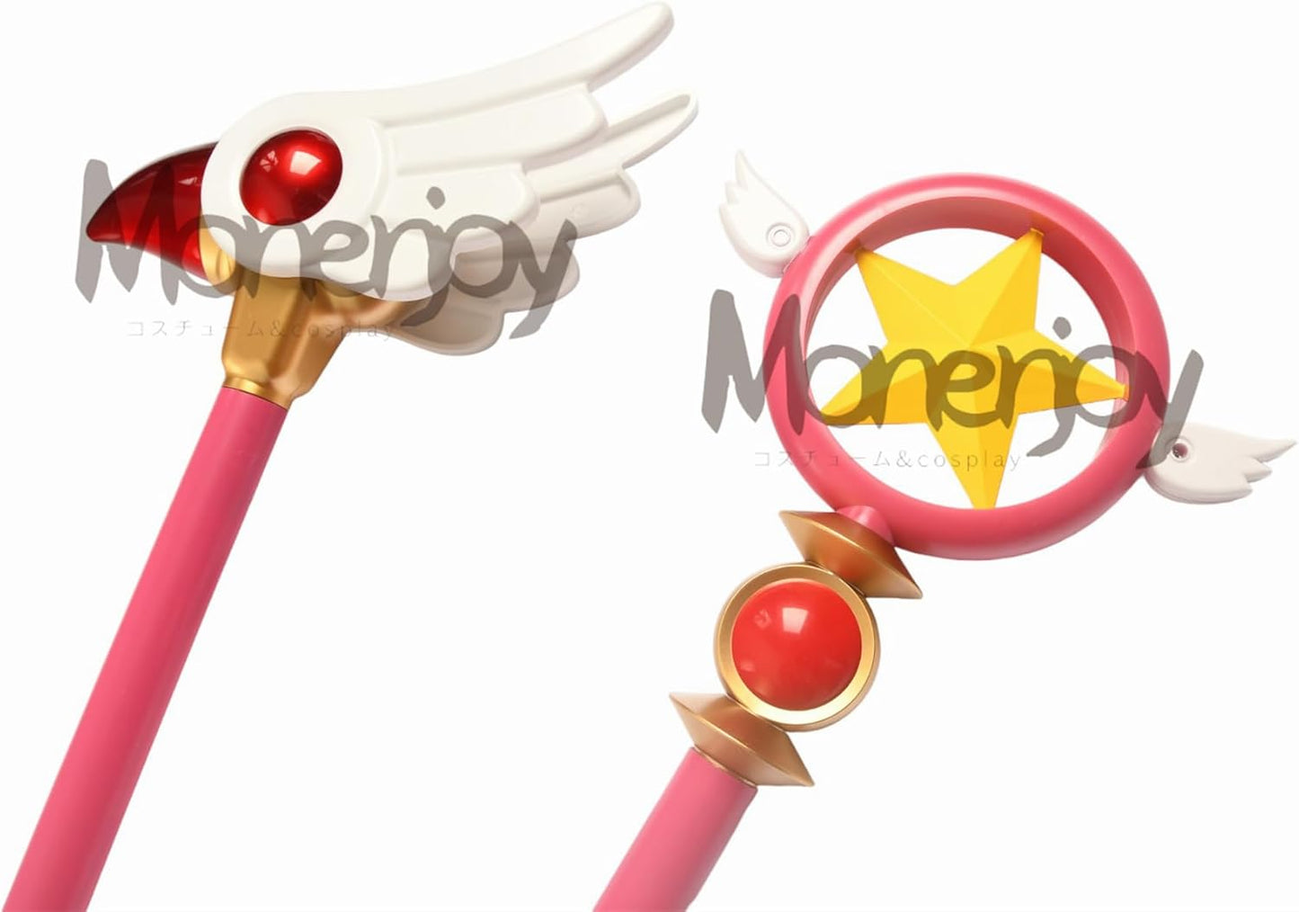 Monenjoyカードキャプターさくら 魔法の杖 封印の杖 透明感 星の杖 85cm クリアカード 魔法少女 道具 武器 魔法の杖 ステッキ 可愛い 樹脂 コスプレ道具 撮影道具 おもちゃ 手遊び ハロウィン コスプレ 武器 道具 用具 ハロウィン イベント - Monenjoy
