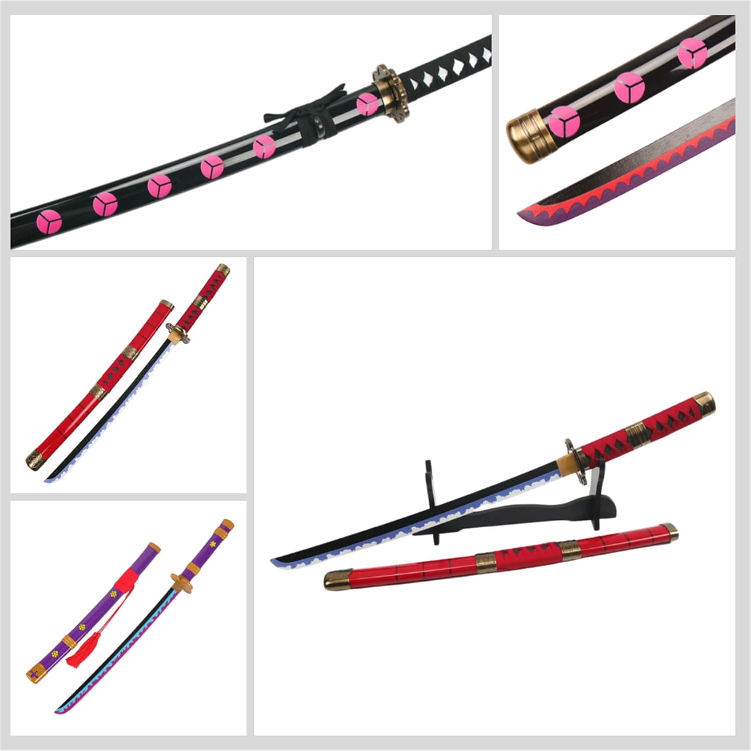 Monenjoy ONE PIECE／ワンピース 海賊狩りのゾロ 良業物 雪走 76cm 剣豪 ワノ国 三刀流剣士 武士 サムライ 武器 木 撮影 三刀流剣士 コスプレ道具 大業物21工 - Monenjoy