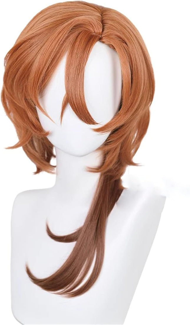 Monenjoy文豪ストレイドッグス 中原中也 ウィッグ 文スト 公演 コスプレ 衣装 舞台 ウィッグ ロング 自然 つけ毛 ルーズ メッシュ 耐熱 自然 グラデーション フルウィッグ バレない セミロング ミディアム ハロウィン ハイトーンカラー - Monenjoy