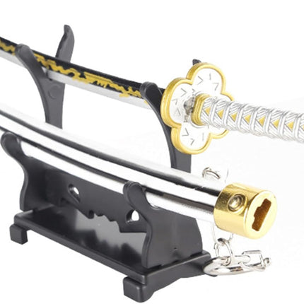 Monenjoy ミニ武器 鬼滅の刃　胡蝶 しのぶ 22cm 押して弾むキーホルダー 未開刃 おもちゃ 合金 レプリカ メタル製 キーホルダーアクセサリー キーリング キーチェーン 小物 雑貨 手遊び 卓上装備品 フィギュア武器 - Monenjoy