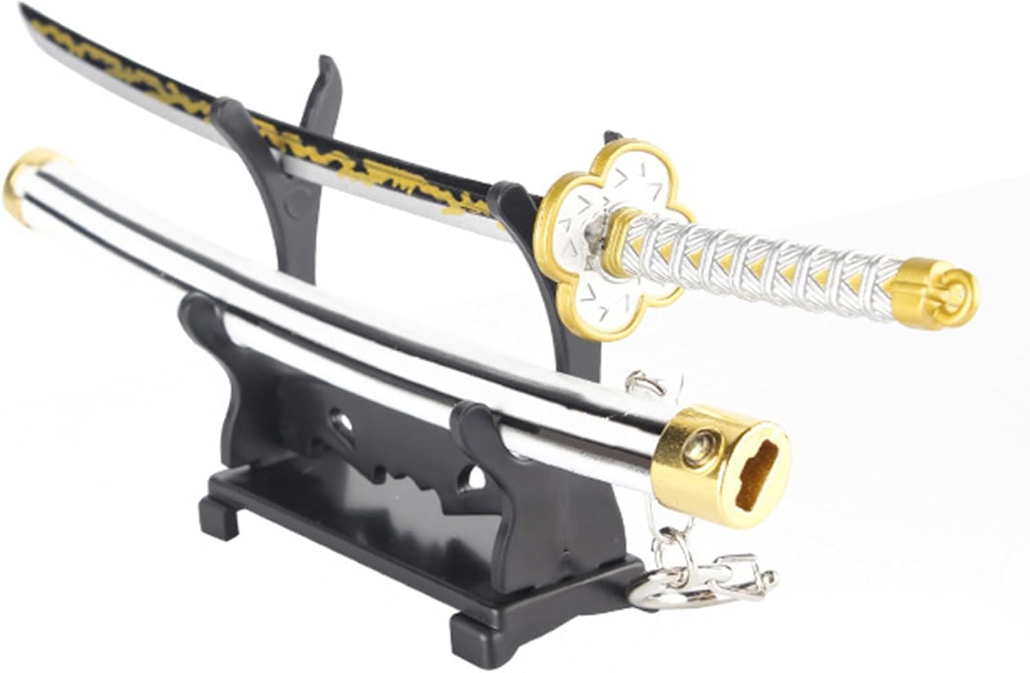 Monenjoy ミニ武器 鬼滅の刃　胡蝶 しのぶ 22cm 押して弾むキーホルダー 未開刃 おもちゃ 合金 レプリカ メタル製 キーホルダーアクセサリー キーリング キーチェーン 小物 雑貨 手遊び 卓上装備品 フィギュア武器 - Monenjoy