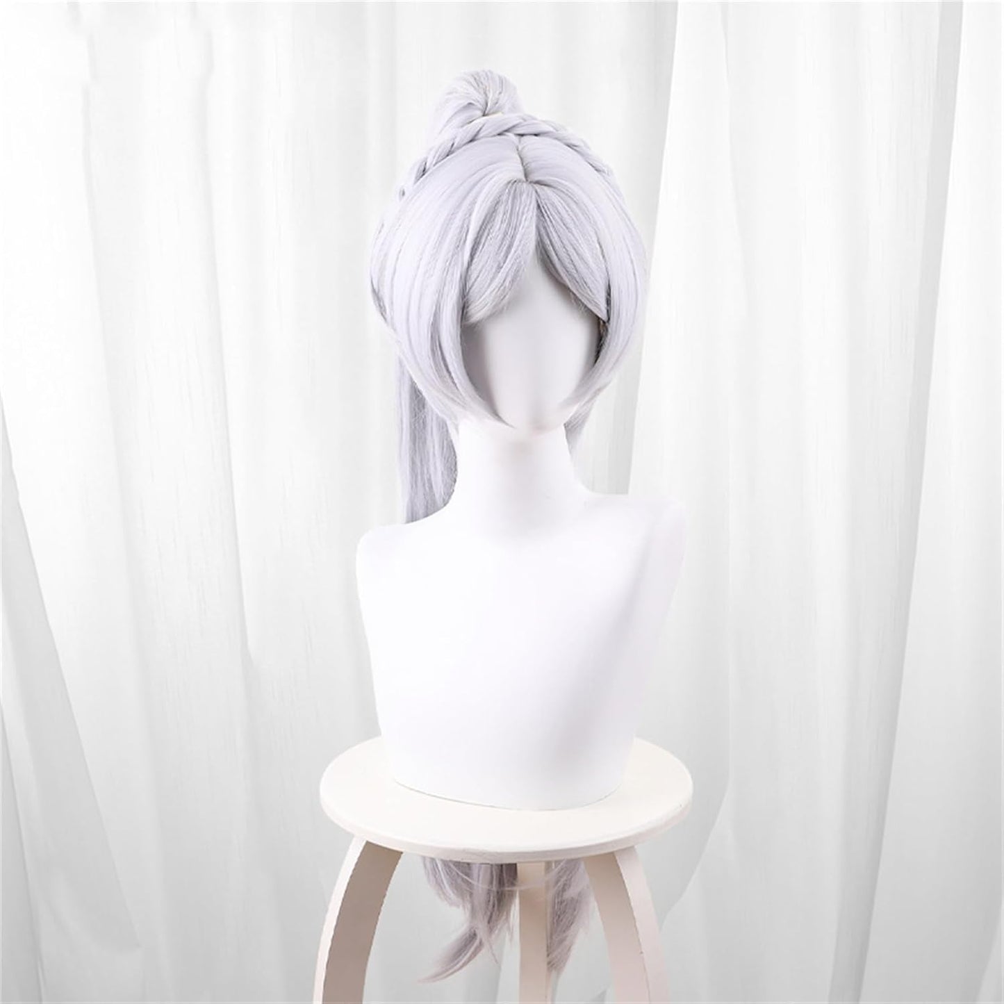 Monenjoy 葬送のフリーレン フリーレン ポニーテール ウィッグ ロング 自然 グラデーション フルウィッグ バレない セミロング ミディアム 可愛い ハイトーンカラー ハイライト かつら - Monenjoy