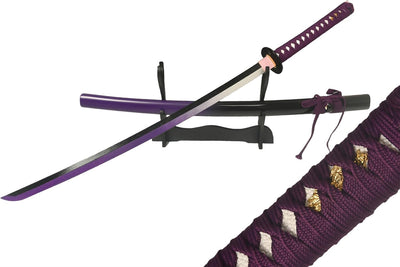 Monenjoy にじさんじ コスプレ道具 剣持刀也 104cm グラデーション紫色の刀鞘 木刃 目貫有り ハロウィン イベント 舞台道具 工芸品 学園祭 - Monenjoy