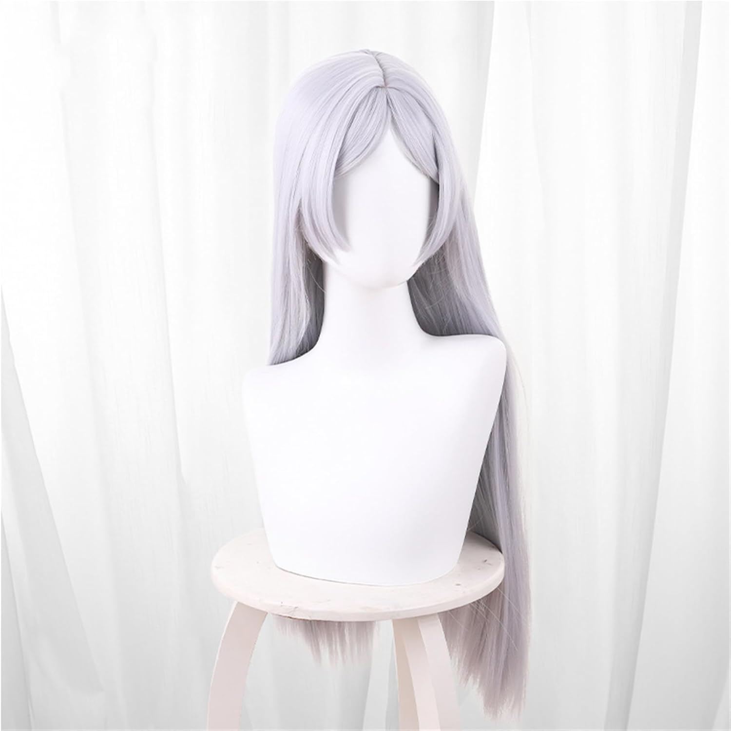 Monenjoy 葬送のフリーレン フリーレン ポニーテール ウィッグ ロング 自然 グラデーション フルウィッグ バレない セミロング ミディアム 可愛い ハイトーンカラー ハイライト かつら - Monenjoy