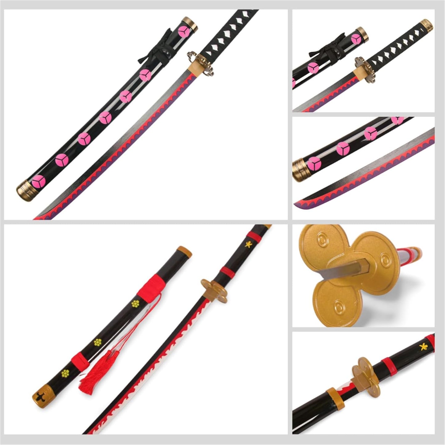 Monenjoy ONE PIECE／ワンピース 海賊狩りのゾロ 良業物 雪走 76cm 剣豪 ワノ国 三刀流剣士 武士 サムライ 武器 木 撮影 三刀流剣士 コスプレ道具 大業物21工 - Monenjoy