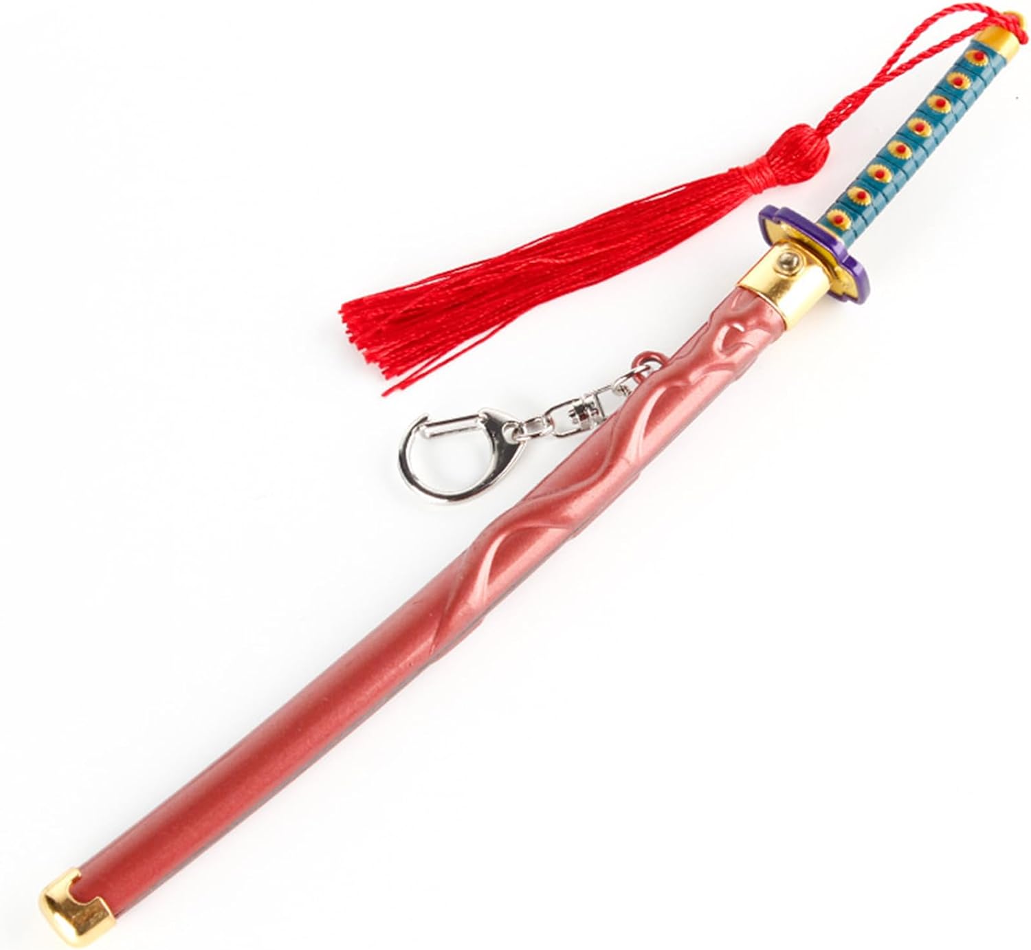 Monenjoy ミニ武器 鬼滅の刃　胡蝶 しのぶ 22cm 押して弾むキーホルダー 未開刃 おもちゃ 合金 レプリカ メタル製 キーホルダーアクセサリー キーリング キーチェーン 小物 雑貨 手遊び 卓上装備品 フィギュア武器 - Monenjoy