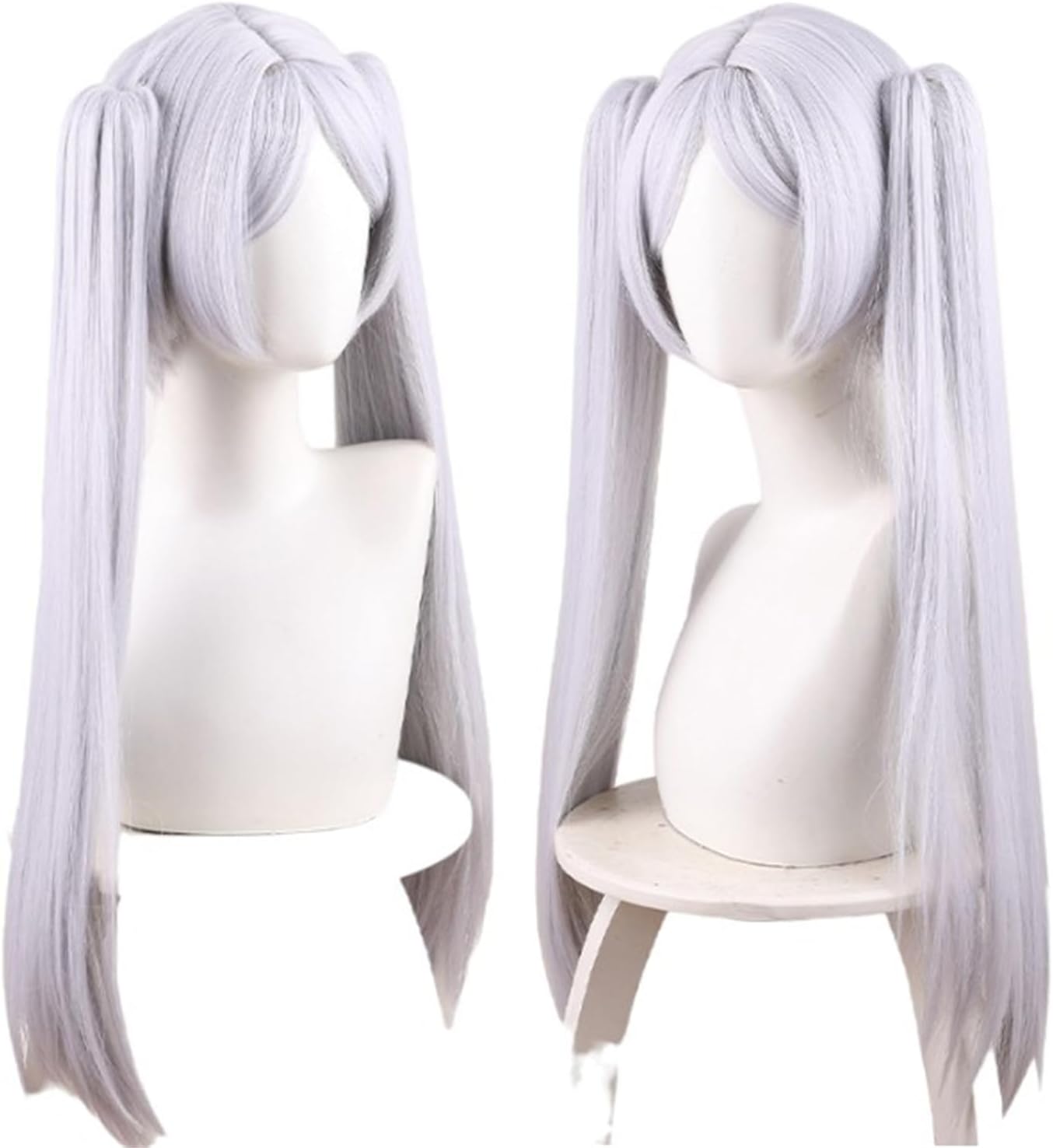 Monenjoy 葬送のフリーレン フリーレン ポニーテール ウィッグ ロング 自然 グラデーション フルウィッグ バレない セミロング ミディアム 可愛い ハイトーンカラー ハイライト かつら - Monenjoy